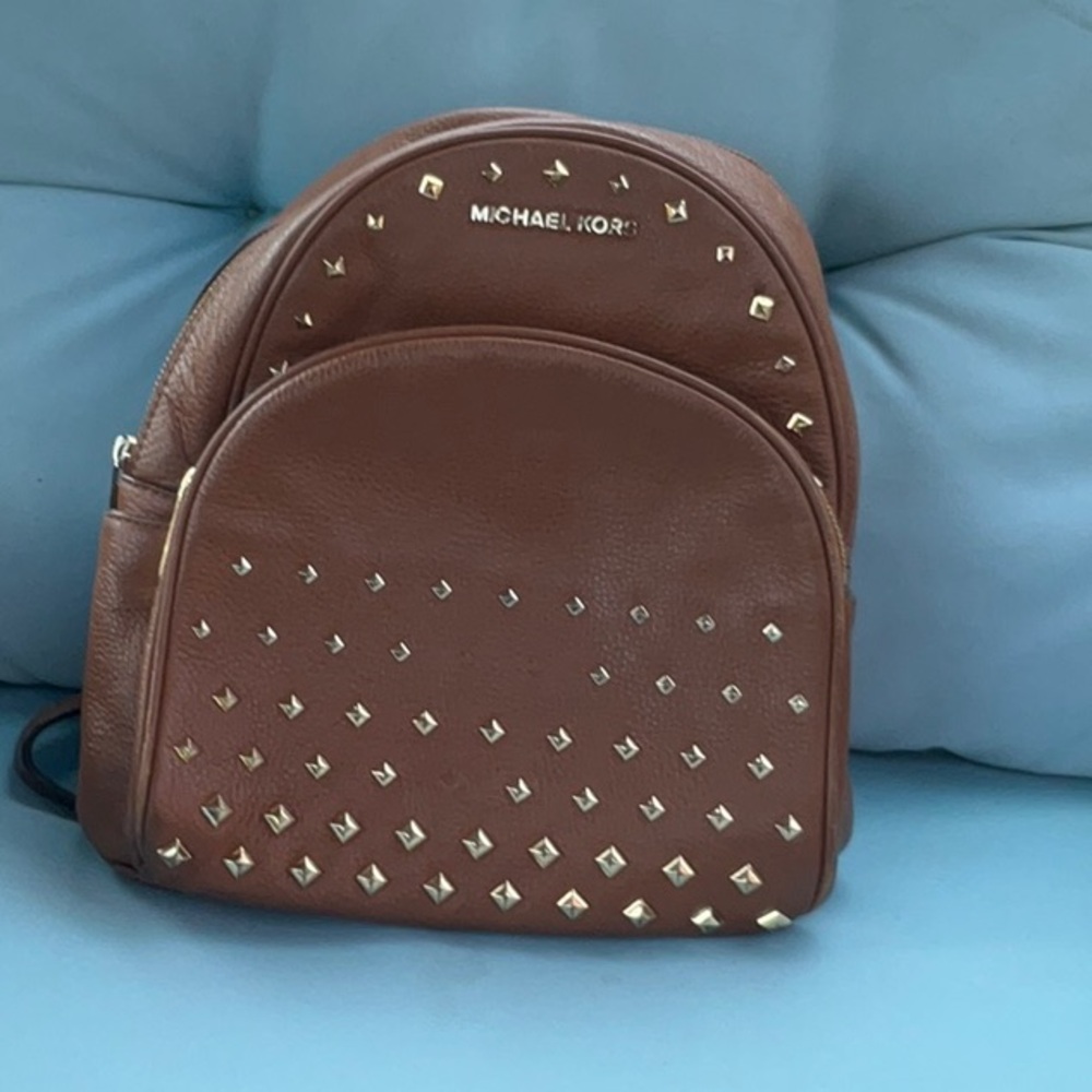 Michael Kors Brown Backpack with Gold Accents